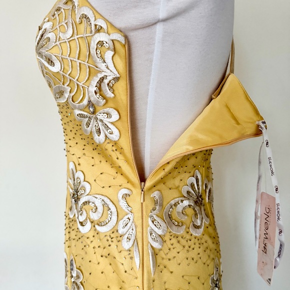 Sue Wong  Gown NWT Yellow Embellished Evening Dress size 6 - Picture 7 of 11